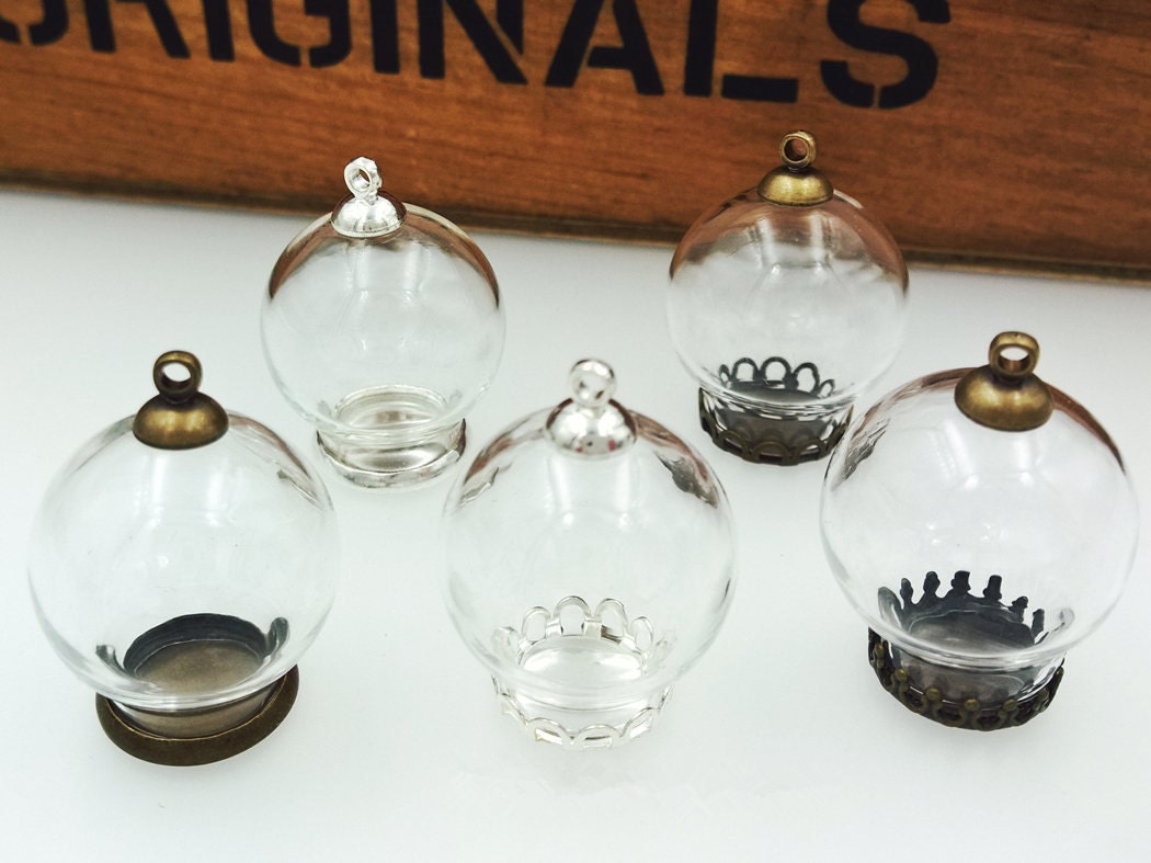 5set 2012mm clear empty glass globe bottle glass dome cover