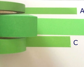 Solid Green Washi Tape, Washi Tape Samples - For Your Planner, Crafts, Journal, Scrapbook, Bullet Journal, Bujo, Etc.