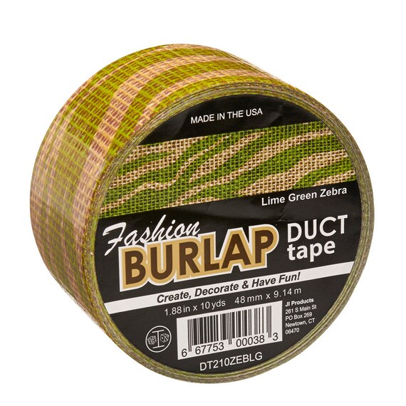 Lime Green Zebra Print Burlap Fashion Duct Tape