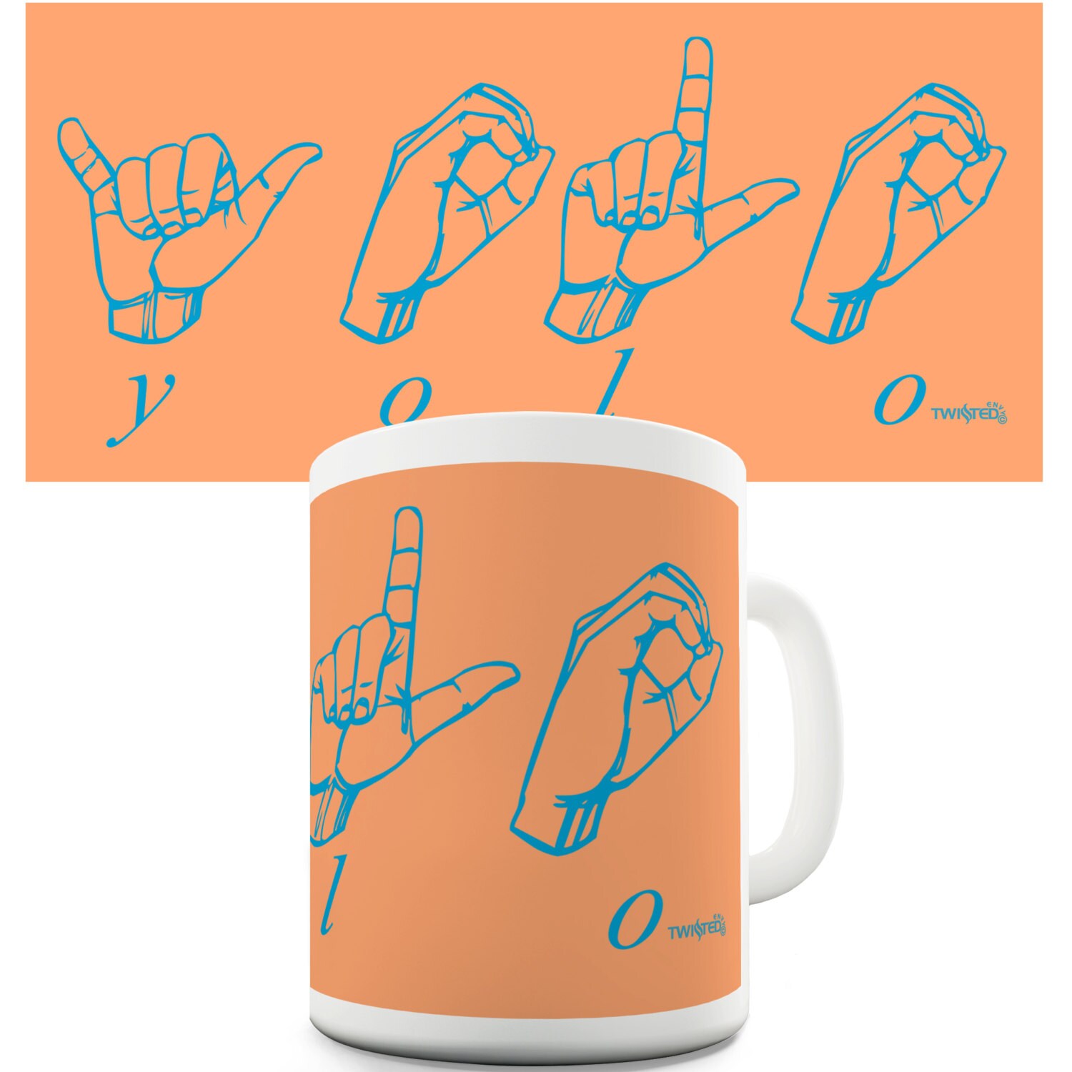 Sign Language Yolo Ceramic Tea Mug