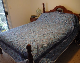 blue ( border) one fabric quilt