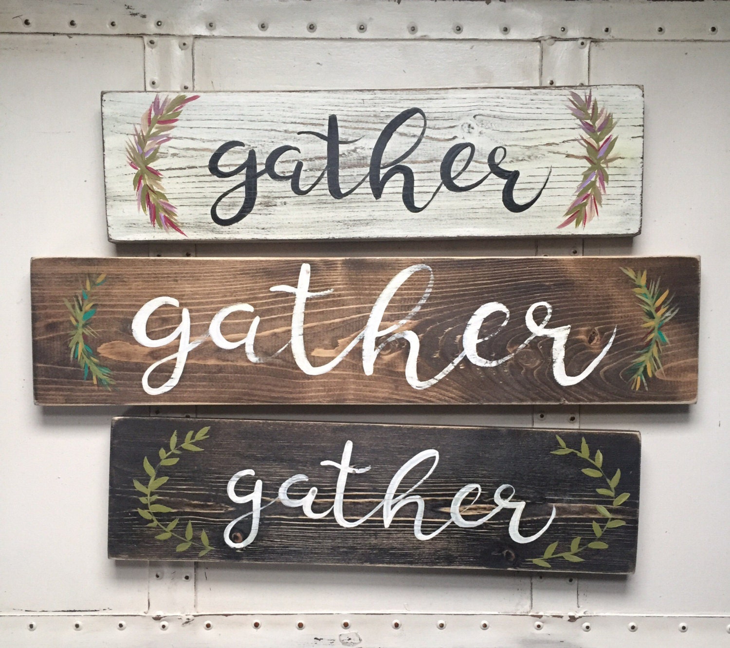 Hand Painted Gather Sign // Fall Decor