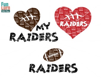 Football SVG, Football season , Raiders , Football, Love my Raiders, Heart, ball ,Digital Cutting File, svg png dxf eps zip | svg file