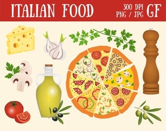 Clip Art Italian Food Clipart italian food clipart etsy pizza vegetables olive italy digital clipart