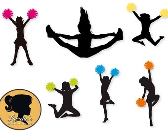 Cheerleaders Silhouettes, Cheerleaders svg, Cheerleaders , SVG files for Silhouette Cameo or Cricut, vector, .svg, dxf eps