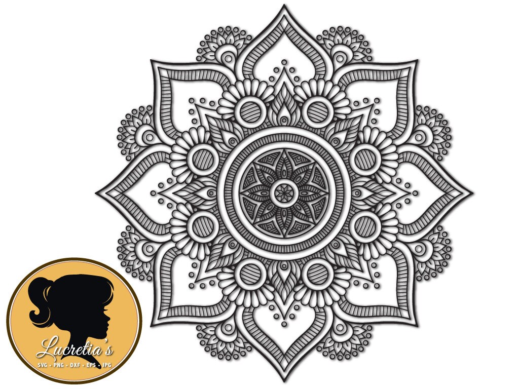 Download Mandala silhouette Svg - Flower Mandala svg - Mandala Zen ...