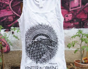 Game of Thrones - Mandala - Stark - Targaryen tank top