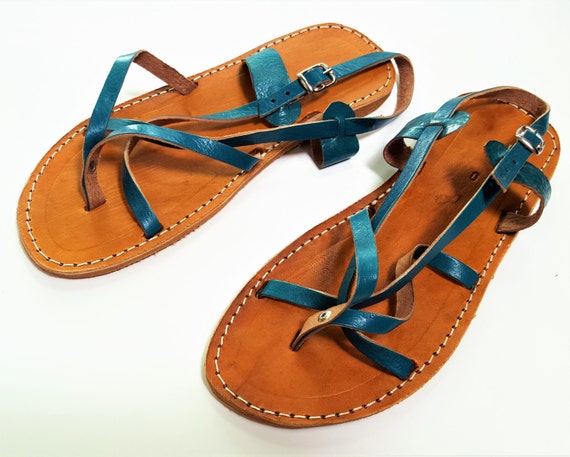 turquoise flip flops sandals