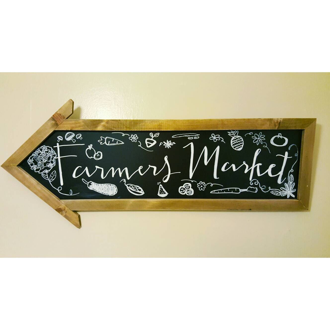 Farmers Market Arrow Chalkboard Wall Decor By Wildjoymarket