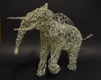 African Elephant Sculpture Wire