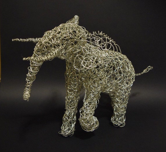 African Elephant Sculpture Wire