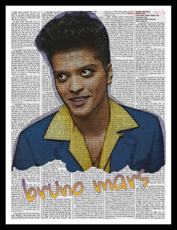 bruno mars poster singer pop star print art artist by posterwow