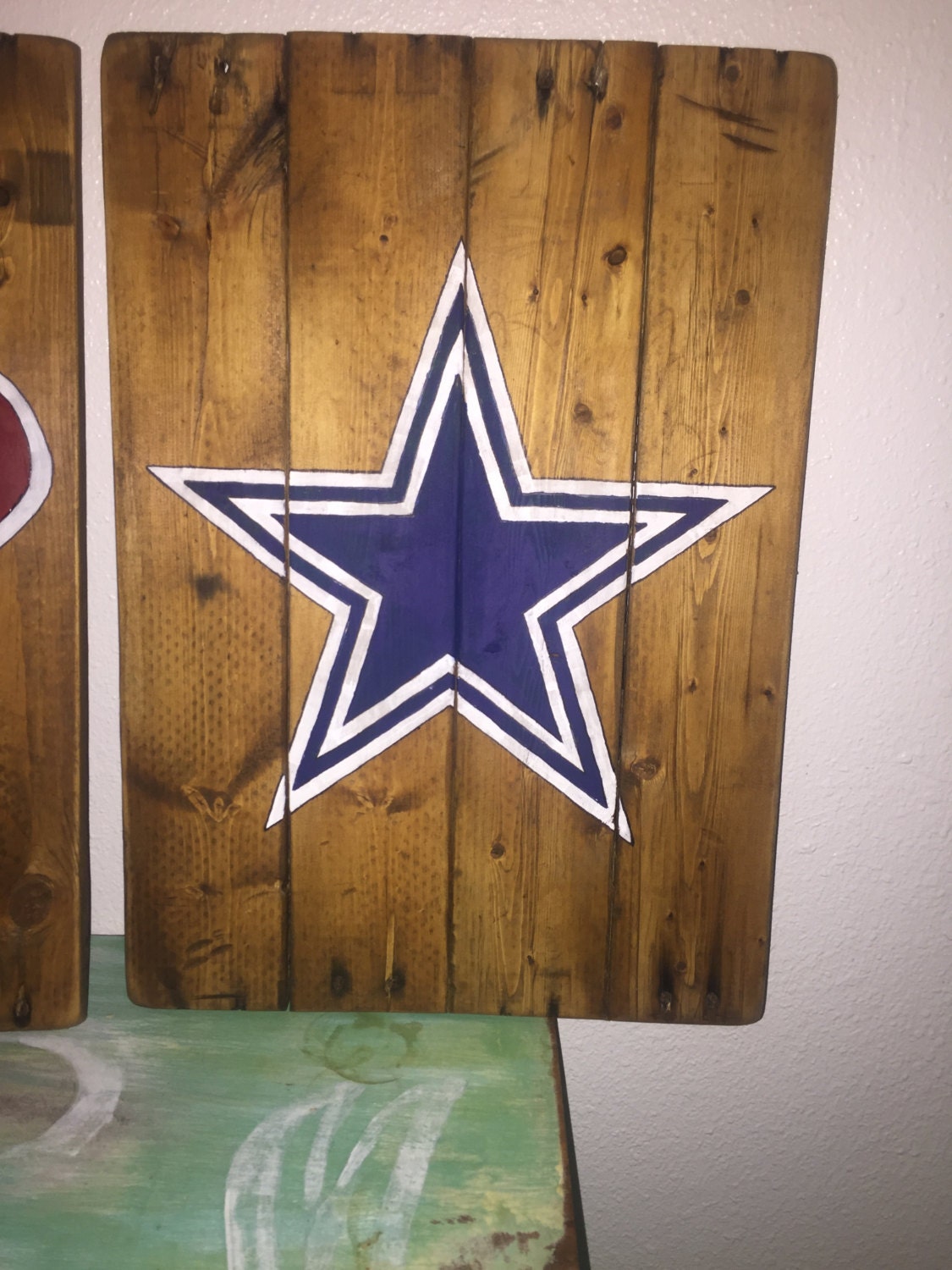 Dallas cowboys wooden sign rustic art home by 