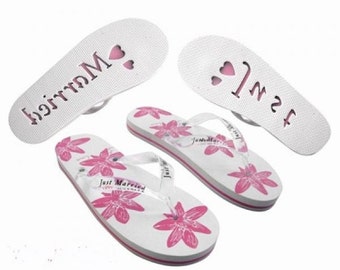 Just Married flip flops his and hers