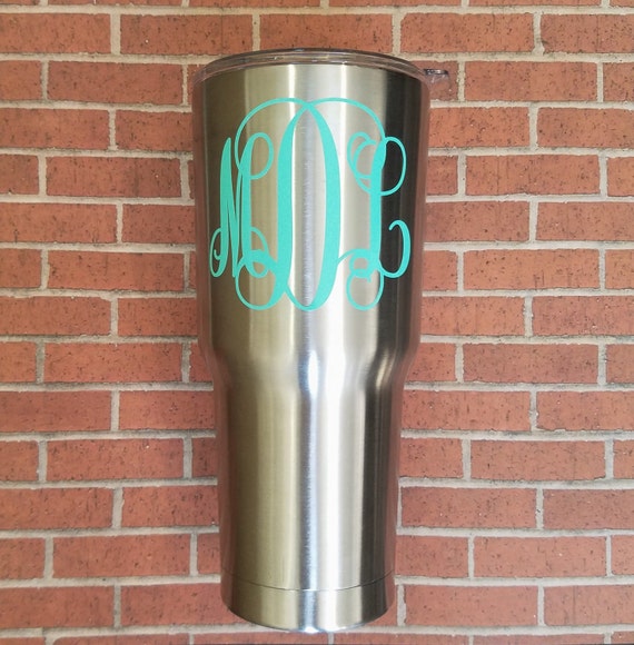 Monogram Metal Tumbler 30 ounces Personalized Stainless