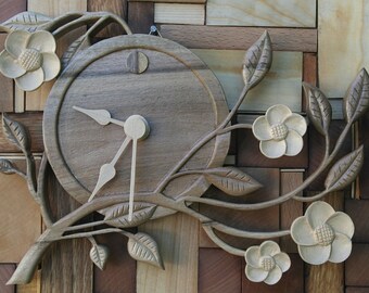 Carved Floral Clock