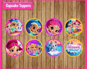 Shimmer and Shine Toppers instant download, Printable Shimmer and Shine party cupcakes Toppers, Shimmer and Shine cupcakes toppers