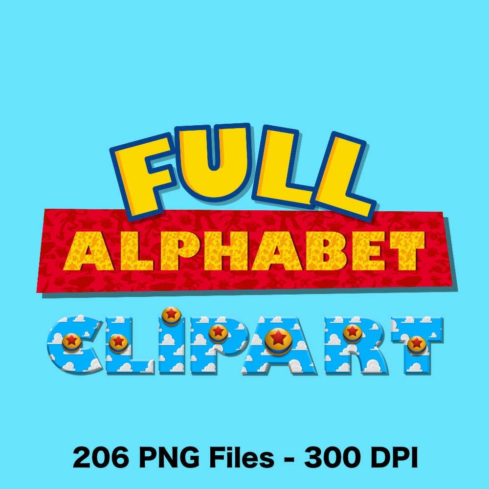Toy Story Alphabet Clipart 4 designs 206 png by partypackpaper