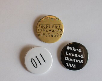 Stranger Things Pin Back Buttons