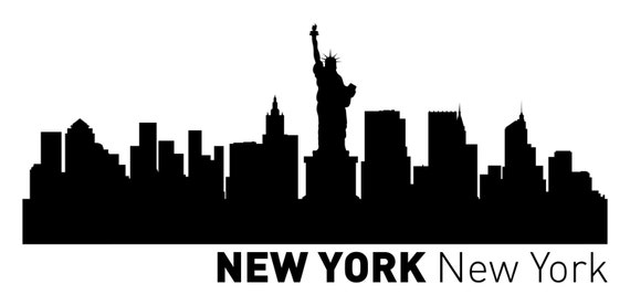 New York New York Vinyl Skyline Cutout 46 inch wide