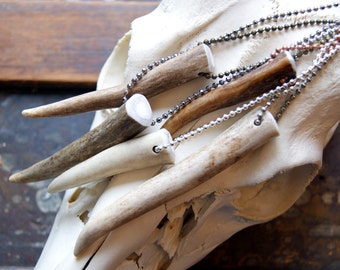 Deer Antler Necklace - antler tip necklace - Real Antler Necklace - Antler Jewelry - Rustic Jewelry - Men - Unisex - bohemian jewelry