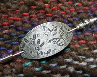 Lace Weight Pewter Finish Butterfly Shawl Pin... Lot 35161