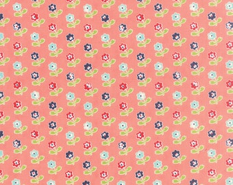 Vintage Picnic - Rosie in Coral Pink: sku 55121-13 cotton quilting fabric by Bonnie and Camille for Moda Fabrics - 1 yard