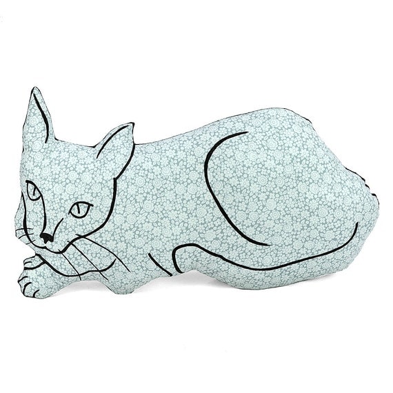 decorative pillow cat pillow animal pillow big relaxed cat