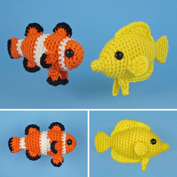PDF Tropical Fish Set 1 two amigurumi fish CROCHET PATTERNS