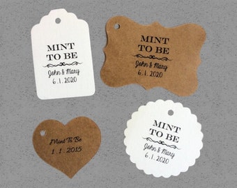 Mint To Be Tag - 50 Wedding Tags - Personalized Tags