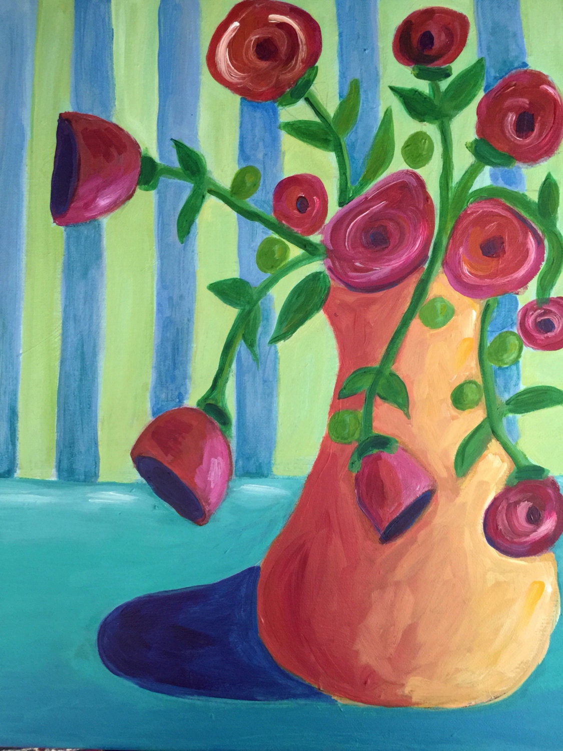 Vase with shadow flowers vase of flowers stilllife