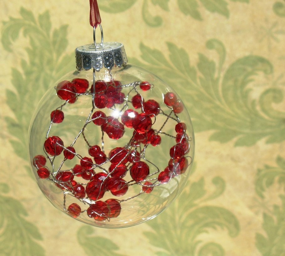 red berry glass globe ornament red berry glass globe ornament