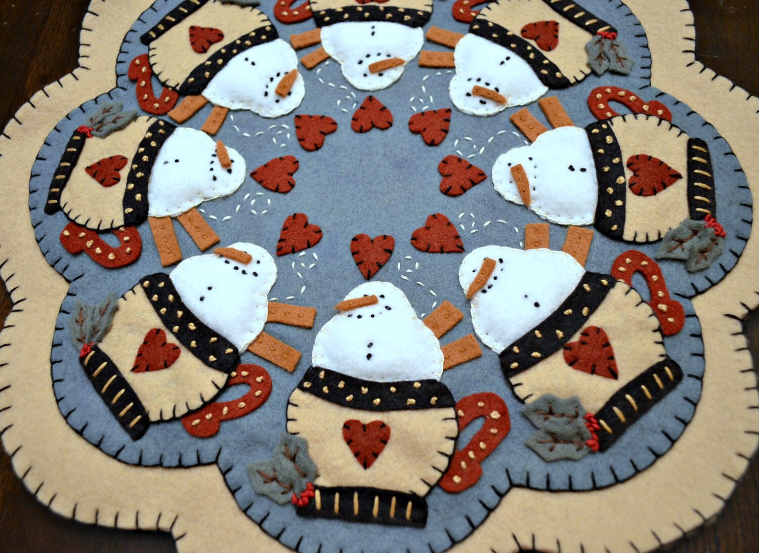 Candle Mat Kit Penny Rug Kit Wool Felt Kit by oneoftheflock