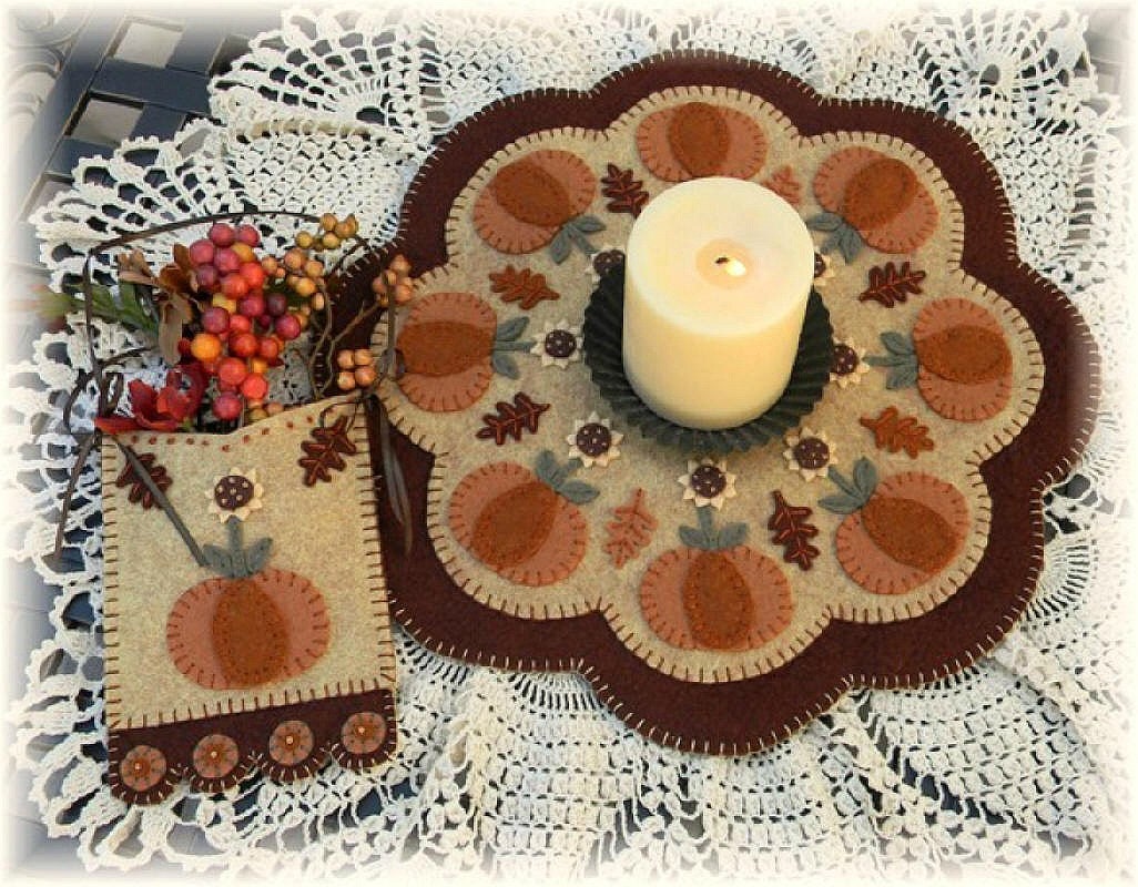 Candle Mat Kit Penny Rug Kit Wool Felt Kit Fall Candle Mat