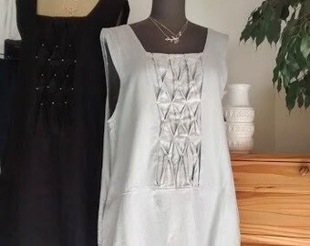 Linen Tank Dress / Linen Clothing / Linen Tunic Dress / Linen Smock / Linen jumper by Jtrove size M