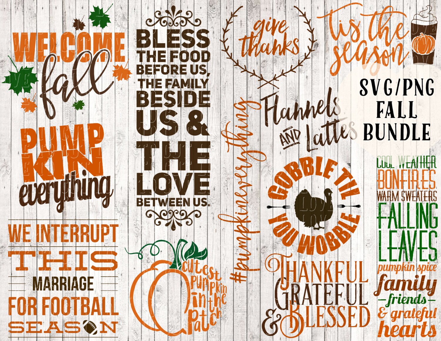 fall svg bundle fall clipart pumpkin spice svg latte svg