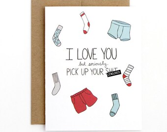 Funny Valentine Card - Pick Up Your Sh-t - Mature