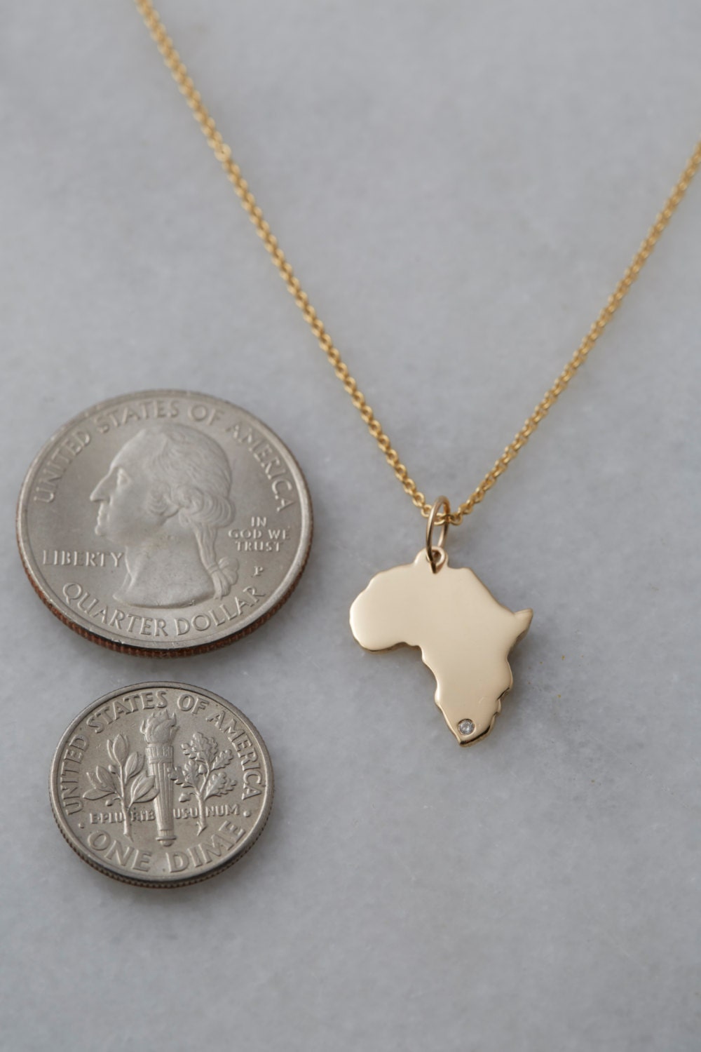 14K Gold Africa Diamond