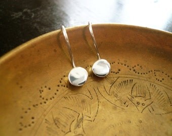 Dot Earrings. Sterling Silver Circle Earrings. Sterling Silver Drop Earrings. Tiny Silver Earrings. Silver Earrings. Silver Dots..