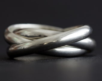 sterling silver ring russian wedding ring rolling ring wedding ring interlocking rings - Wedding Ring For Women sterling silver ring russian wedding ring rolling ring wedding ring interlocking rings - Wedding Ring For Women