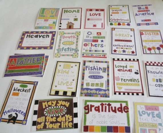 Items similar to My Minds Eye Quote Die Cut Cards for Scrapbooking Card