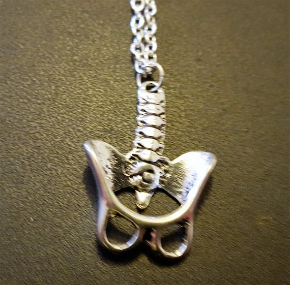 Steampunk Inspired Spine and Pelvis Necklace Silver plated by cultangel steampunk buy now online