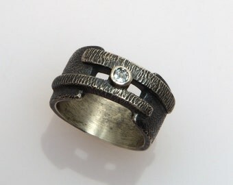 Layered Bar Ring with Sky Blue Topaz