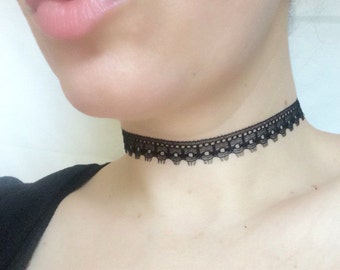 romantic black lace choker necklace