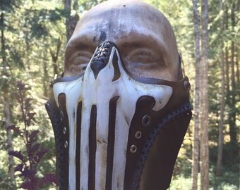 Leather Punisher biker airsoft half mask