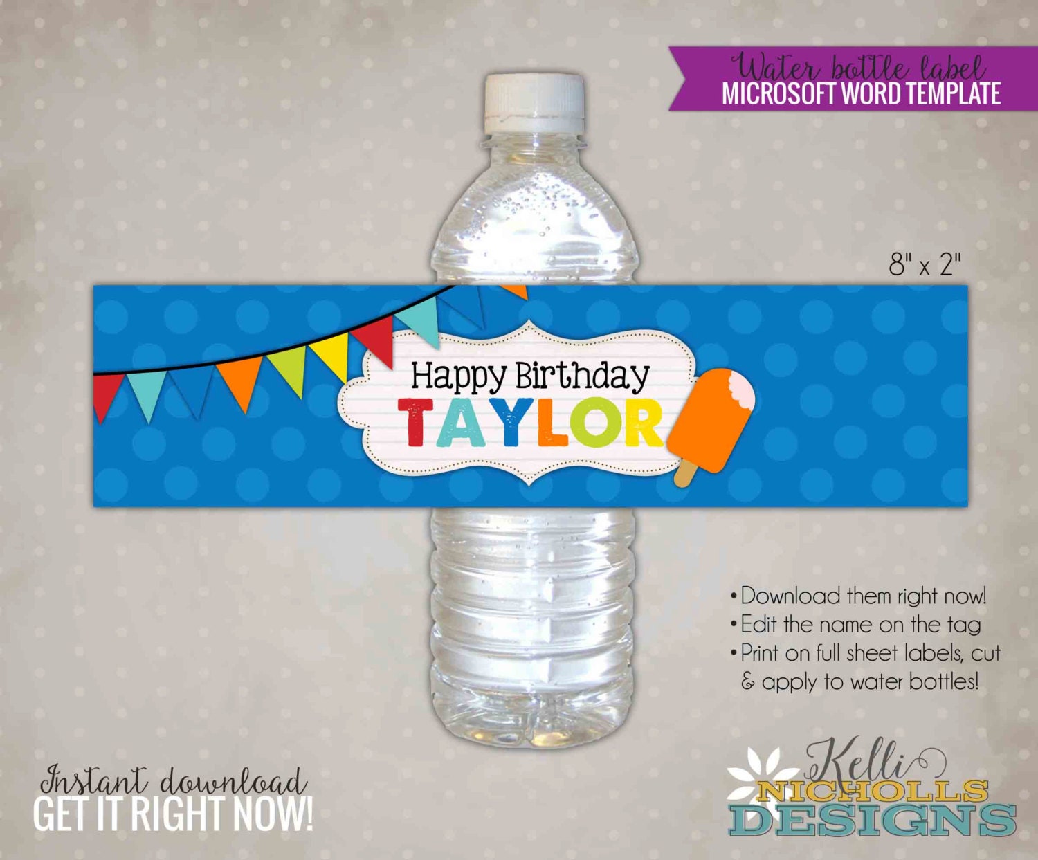 Birthday Water Bottle Labels Template Free