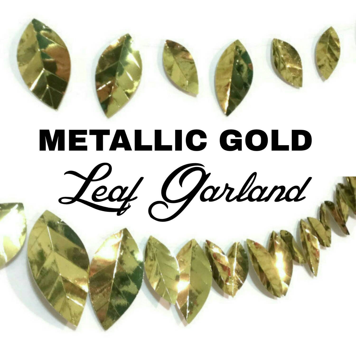 Gold Metallic Leaf Garland Silver and Gold by CarismaticDesigns