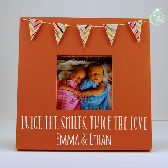 Personalized Baby Twins Picture Frame Mother of by RustyCricket