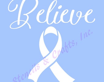BREAST CANCER AWARENESS stencil ribbon believe stencils template templates background pattern craft paint art pochoir pochoirs scrapbook new