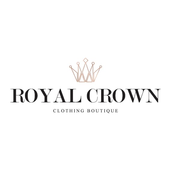 Rose Gold Royal Crown Logo Design Premade by fancybelle on Etsy